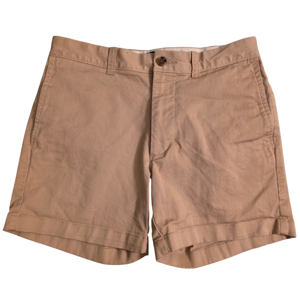 J.Crew Mens‎ 5 Inch Inseam Stretch Chino Shorts Khaki Tan Size 28